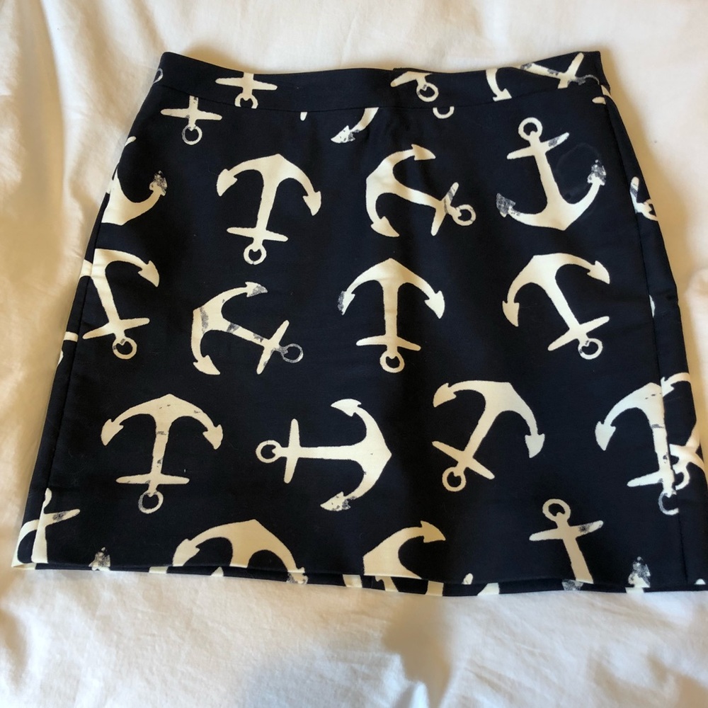 Jcrew Navy blue anchor skirt!!